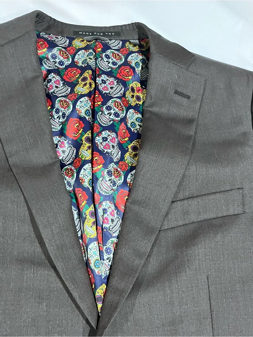 Indochino Suit Blazer Est 38 Brown Gray Wool Luxury Slim Fit Sport Coat See Desc
